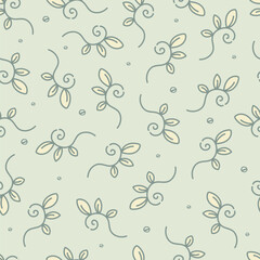Vintage nature flower doodle pattern