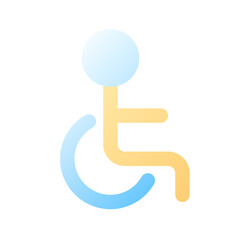 Disability pixel perfect flat gradient color ui icon. Accessibility for disabled people. Hotel service. Simple filled pictogram. GUI, UX design for mobile application. Vector isolated RGB illustration