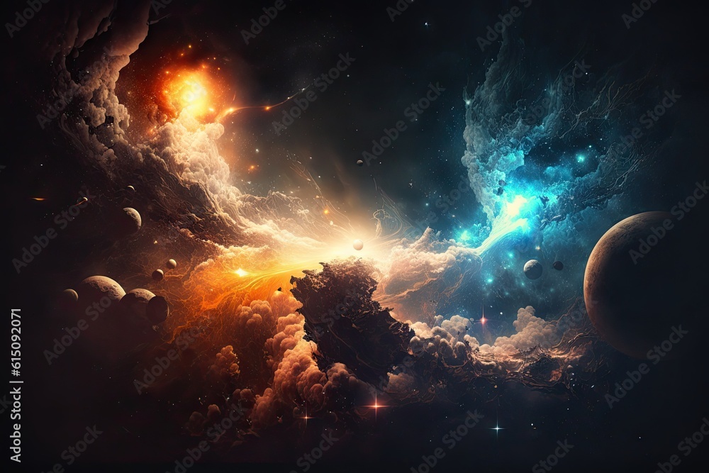 Poster space background deep space full stars shiny deep dark black. generative ai aig15.