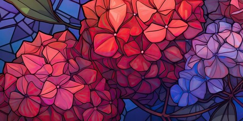 Fototapeta na wymiar AI Generated. AI Generative. Color vibrant plant flowet blossom blooming abstraact geometric shape. Decoration pattern love romantic nature. Graphic Art