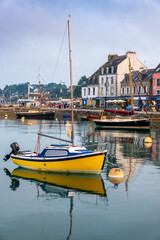 Colorful harbor of La Trinité sur Mer in Brittany, Morbihan, France - obrazy, fototapety, plakaty