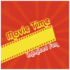 Movie Time Ad Template Vector Design Background