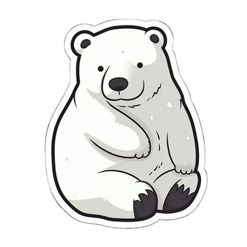 Polar bear character sticker, Generative AI