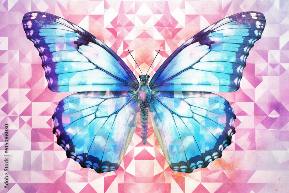 Leinwandbilder a pastel-colored geometric-inspired butterfly print with geometric patterns and soothing pastel grad