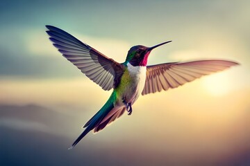 Fototapeta premium Very beautiful bird with an amazing view, created with AI