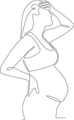 continuous line of women expecting a child
