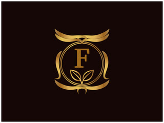  Luxury letter Logo with Heraldic crests and Flourishes Calligraphy Monogram design for hotel, Spa, Restaurant, VIP, Fashion and Premium brand identity. Vintage capital Letter for Monogram and Logo.