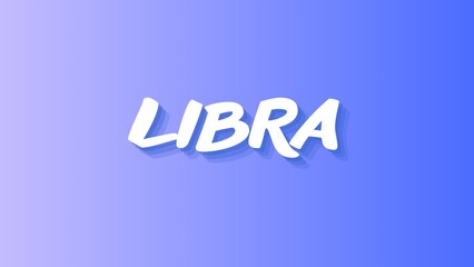 Libra astrology (zodiac) sign illustration in violet and purple colours, inscription