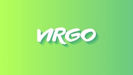 Virgo astrology (zodiac) sign illustration in green colours, inscription