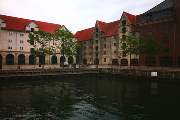 Buildings with red roofs