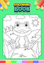 coloring book for kids frog