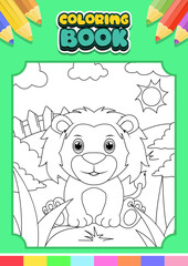 Obraz na płótnie Canvas coloring book for kids lion