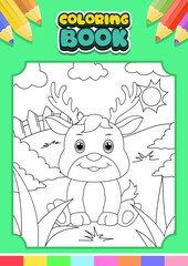 coloring book for kids deer
