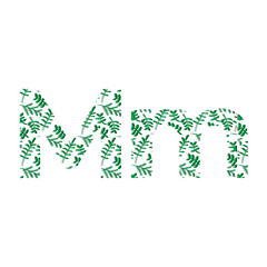 Leaf illustration vector icon in alphabet letters, modern logo, minimalist logo