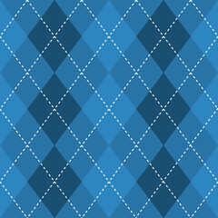 Argyle vector pattern. Argyle pattern. Navy blue argyle pattern. Seamless geometric pattern for clothing, wrapping paper, backdrop, background, gift card, sweater.