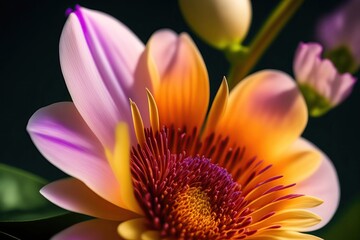 Flower Closeup Illustration Generative AI