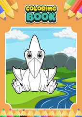 coloring book for kids pteranodon © Yanart92