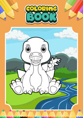 coloring book for kids stegosaur © Yanart92