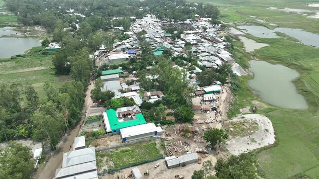 Aerial view of the village, kazipur, sirajganj, bangladesh