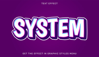 System editable text effect in 3d style. Text emblem for advertising, brand and business logo