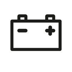 Battery vector icon, battery icon flat design isolated on white background.