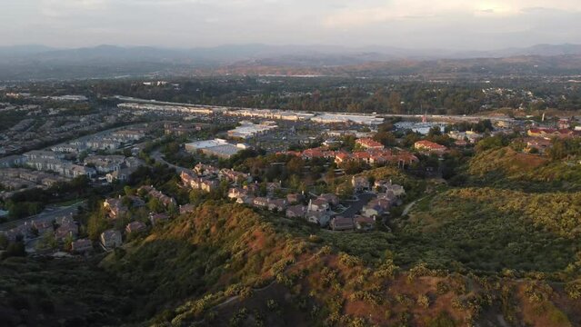 Aerial View of Interstate 5 and Santa Clarita Valley 