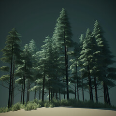 trees in the forest generative, ai