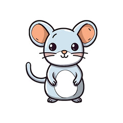 Obraz na płótnie Canvas Cheeky Companion: Vibrant 2D Illustration of a Charming Rat