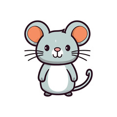 Cheeky Companion: Vibrant 2D Illustration of a Charming Rat