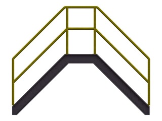 Industrial Steel Crossover Stair 3D Rendering