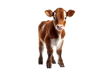 Baby Cow Transparent Isolated Calf, Generative AI - obrazy, fototapety, plakaty