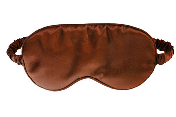 Shiny brown silk sleep mask to block out all light isolated png file