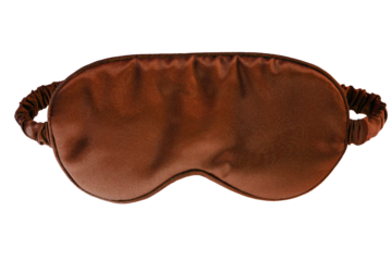 Shiny brown silk sleep mask to block out all light isolated png file