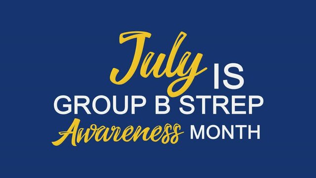 International Group B Strep Awareness Month Handwritten Animated Text. Great for Awareness Celebrations, lettering with alpha or transparent background, for banner, social media feed wallpaper stories