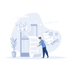 Characters planning finances. Personal finance and savings concept. flat vector modern illustration