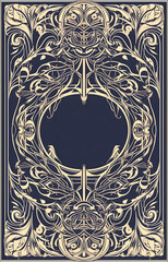 label art nouveau - vertical, no flowers. Generative AI	
