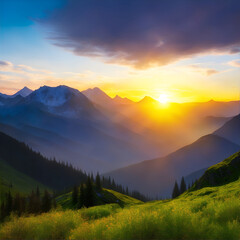 mountain landscape view photography by ai generated