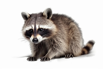 Generative AI.
a white background raccoon