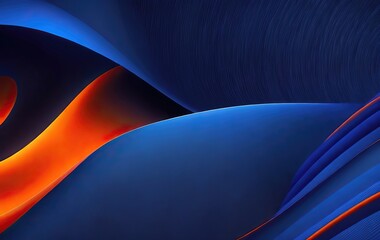 Fototapeta Elegant blue and orange abstract wave wallpaper abstract orange and blue,Abstract background blue orange modern geometric shape for wallpaper banner leaflet catalog cover flyer generative ai
 obraz