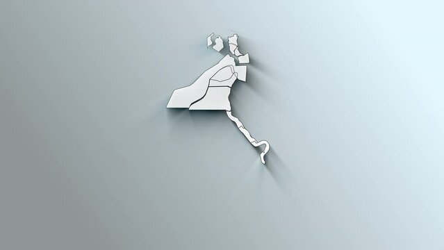 Modern White Map of Egypt with Governorates