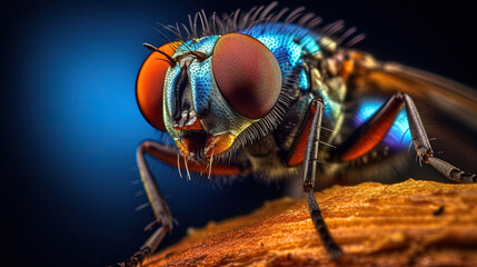 Exotic fly insect in the forest