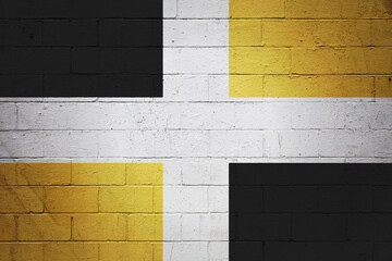 Flag of the city of Lévis painted on a wall