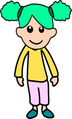 Funny people with green hair