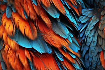 Fototapeta premium Tileable colorful parrot feathers texture, seamless background --Generative AI