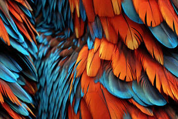 Fototapeta premium Tileable colorful parrot feathers texture, seamless background --Generative AI