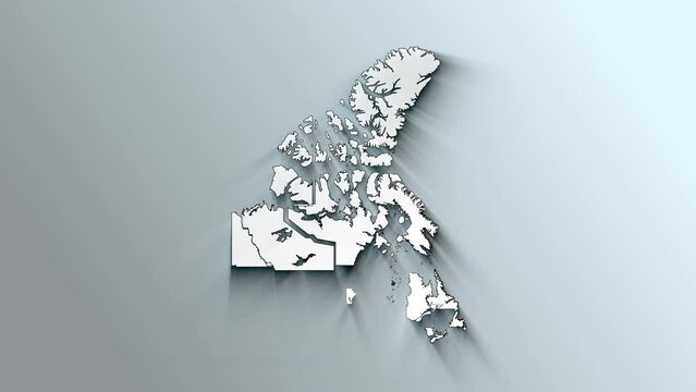Modern White Map of Canada with Provinces and Territories
