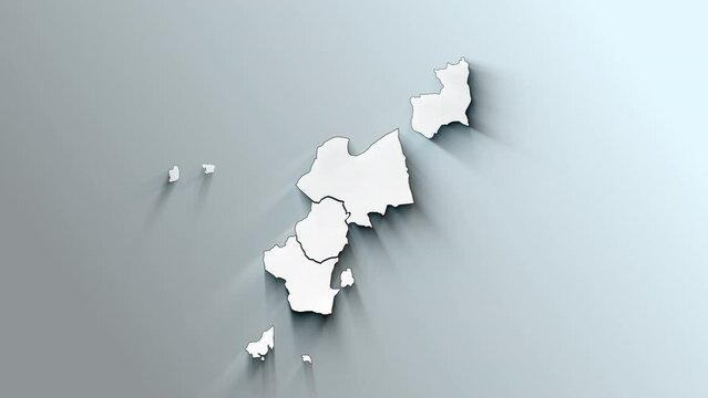 Modern White Map of Cambodia with Provinces