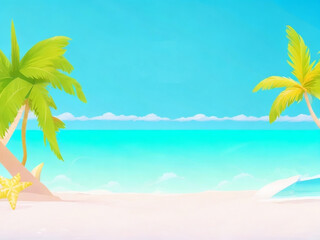 Fototapeta na wymiar Summer tropical beach vacation background