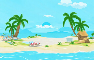 Summer tropical beach vacation background