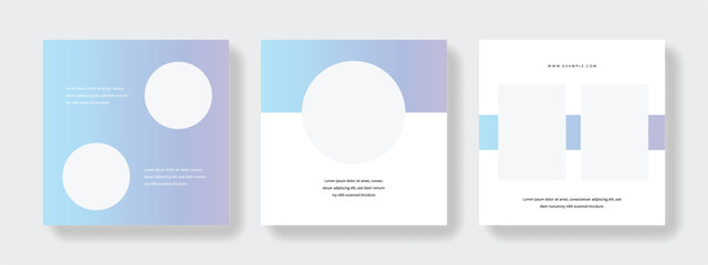 Minimalist editable social media post, square web banners for business, elegant and clean templates for social networks, minimal design with place for text and photos